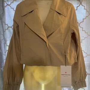 Lululemon Tan Cropped Court Trench Jacket! XXS!
